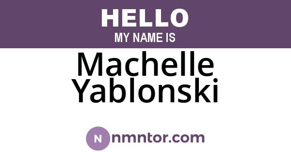 Machelle Yablonski