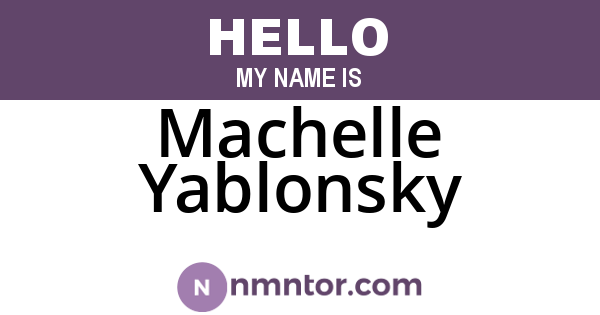 Machelle Yablonsky