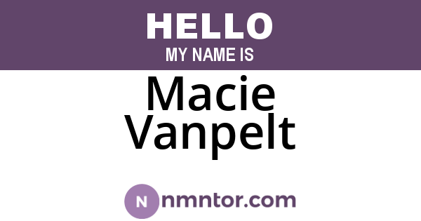 Macie Vanpelt
