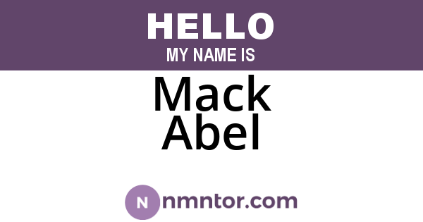 Mack Abel
