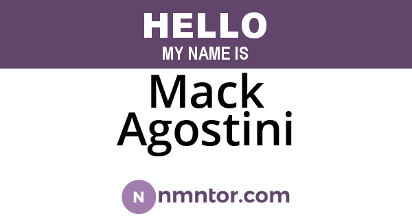 Mack Agostini