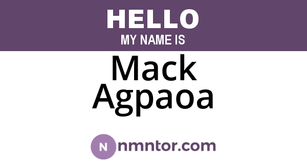 Mack Agpaoa