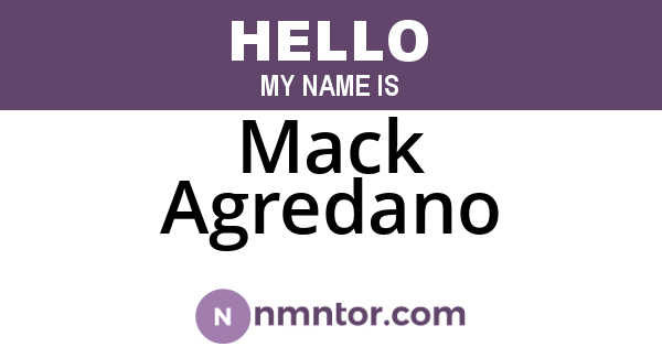 Mack Agredano