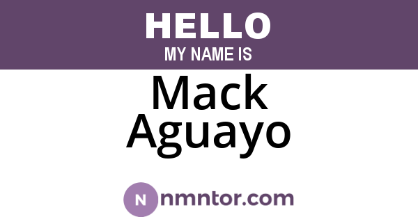 Mack Aguayo