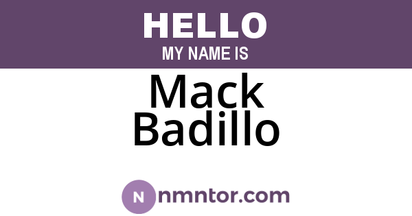 Mack Badillo