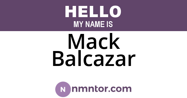 Mack Balcazar