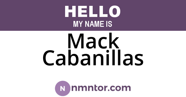 Mack Cabanillas