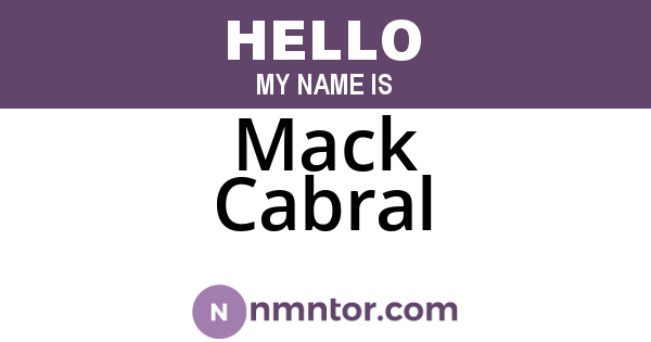 Mack Cabral