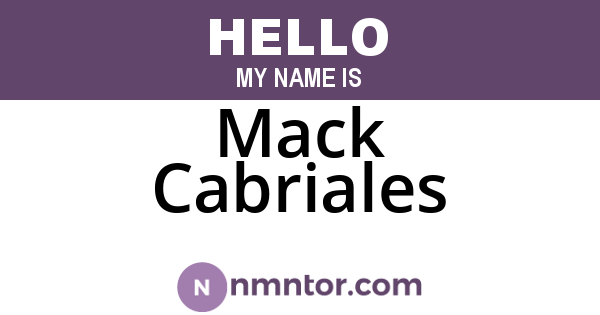 Mack Cabriales