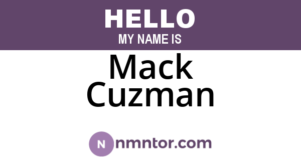 Mack Cuzman