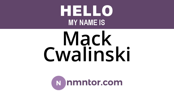 Mack Cwalinski