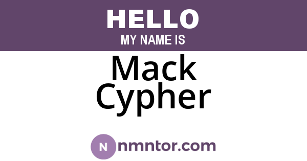Mack Cypher