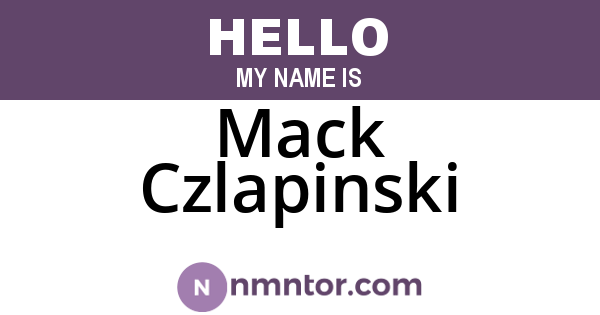 Mack Czlapinski