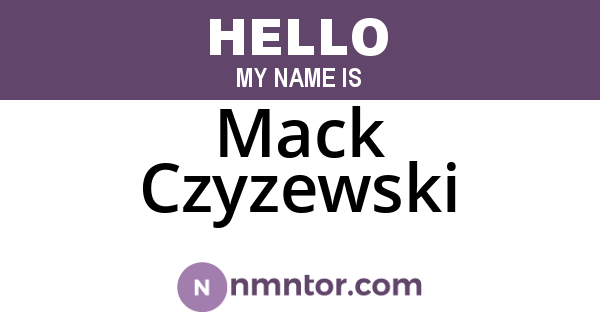 Mack Czyzewski