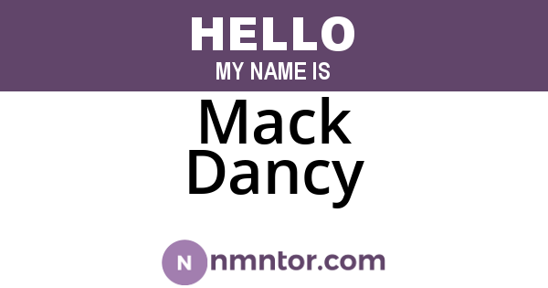 Mack Dancy