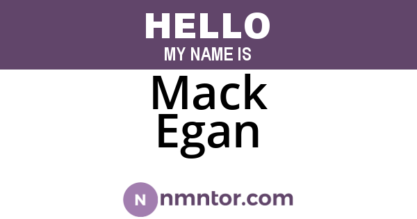 Mack Egan