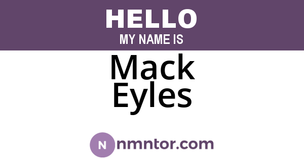 Mack Eyles