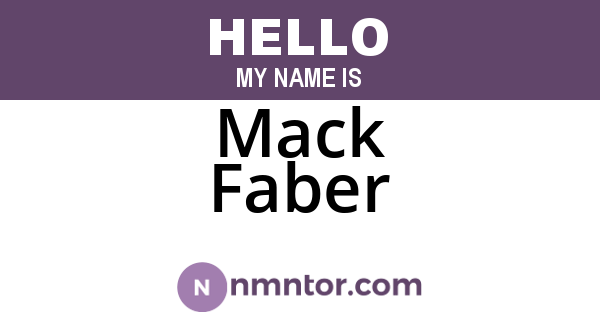 Mack Faber