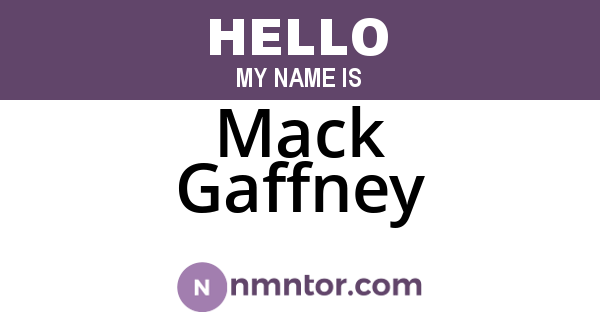 Mack Gaffney