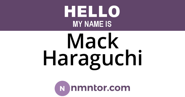 Mack Haraguchi