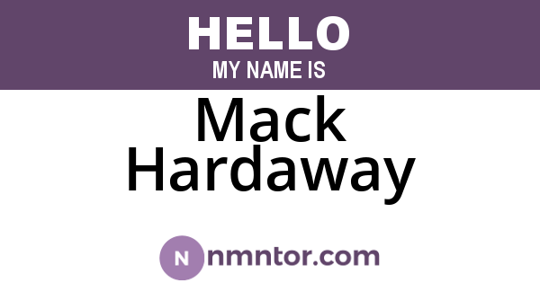 Mack Hardaway