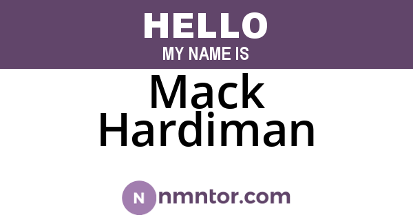 Mack Hardiman