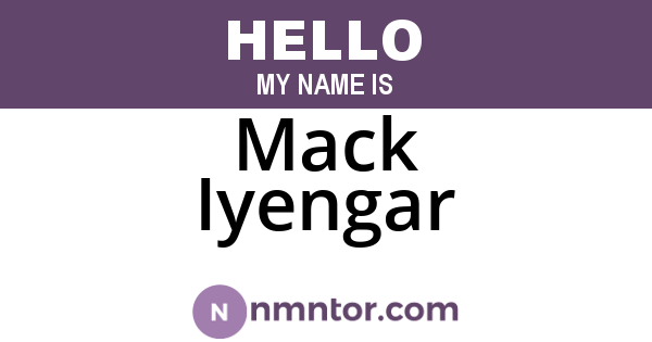 Mack Iyengar