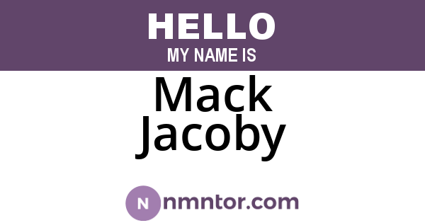 Mack Jacoby