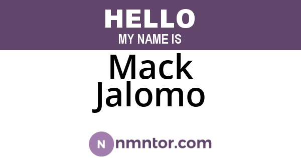 Mack Jalomo