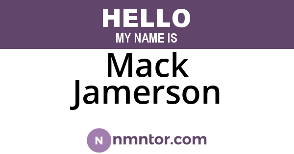 Mack Jamerson