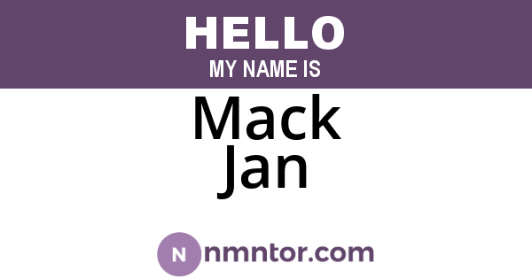Mack Jan