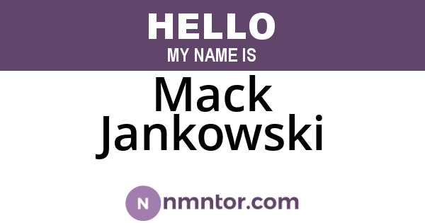 Mack Jankowski