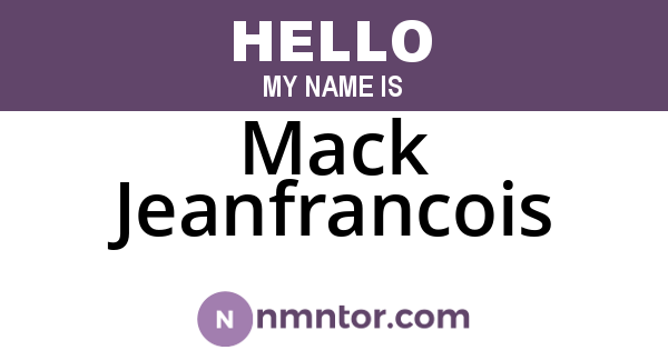 Mack Jeanfrancois