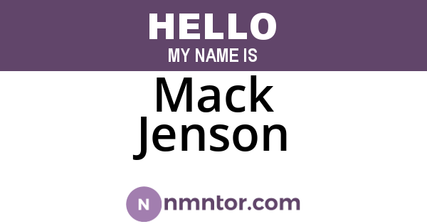 Mack Jenson