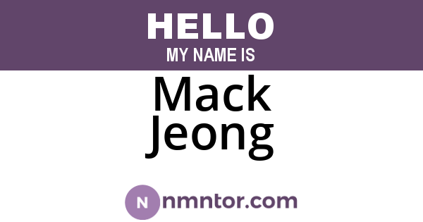 Mack Jeong