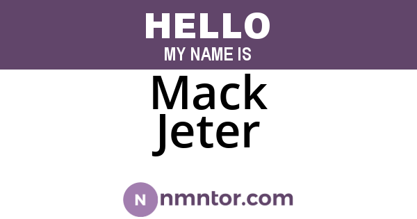 Mack Jeter