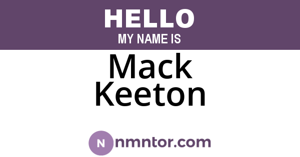 Mack Keeton