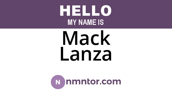 Mack Lanza