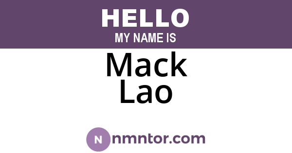 Mack Lao