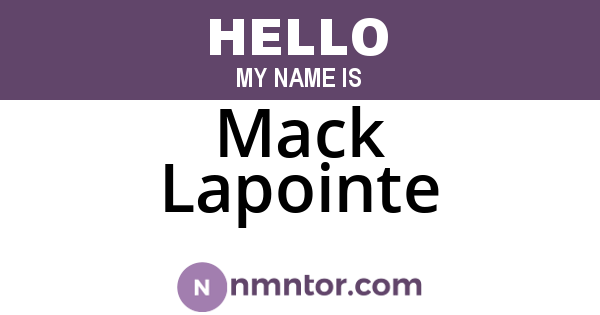 Mack Lapointe
