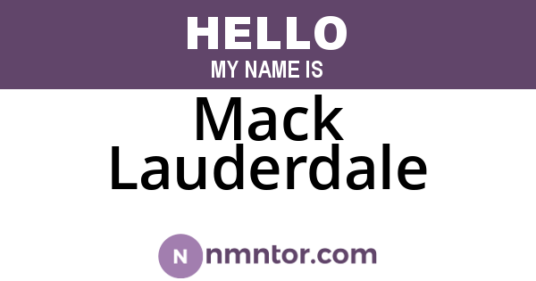 Mack Lauderdale