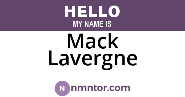 Mack Lavergne