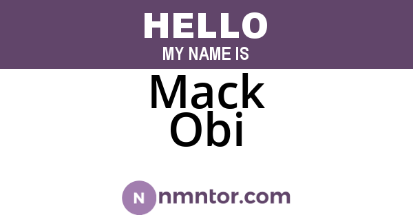 Mack Obi