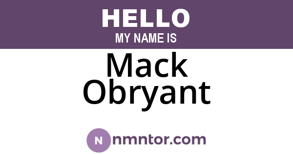 Mack Obryant