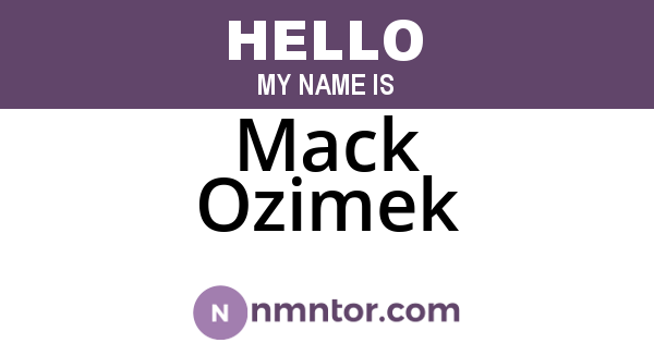 Mack Ozimek