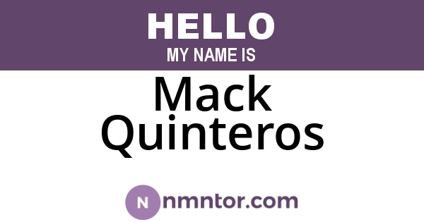 Mack Quinteros