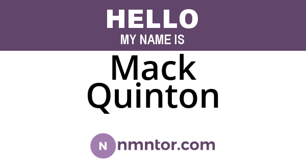 Mack Quinton