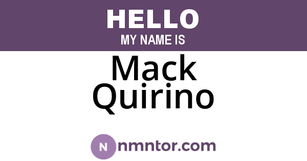 Mack Quirino