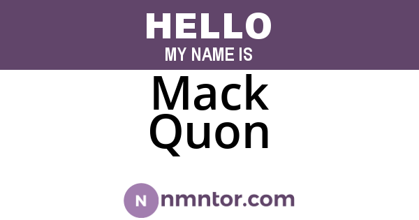 Mack Quon