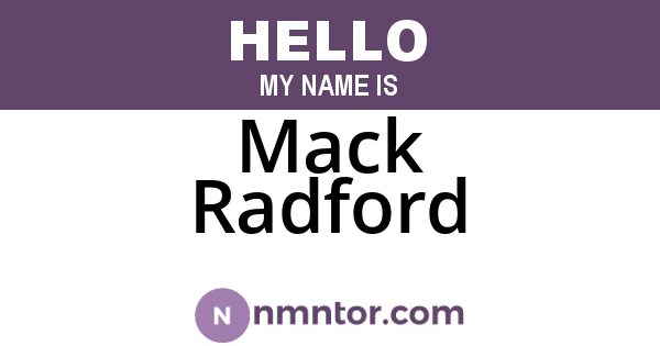 Mack Radford